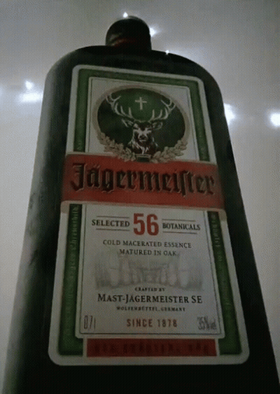 A Bottle Of Jagermeister Has A Deer On It GIF