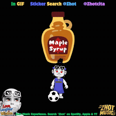 A Bottle Of Maple Syrup Is Shown In A Sticker Search Advertisement GIF