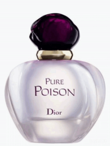 A Bottle Of Pure Poison Perfume By Dior On A White Background GIF