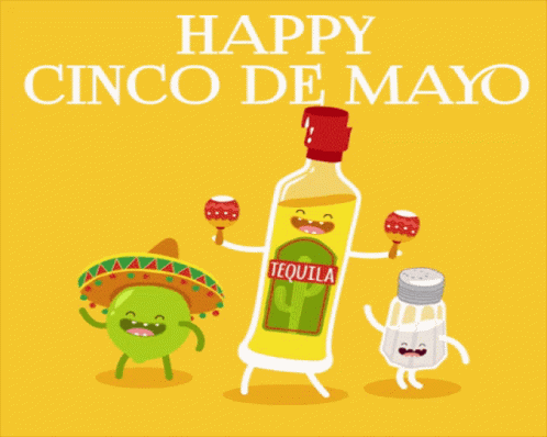 A Bottle Of Tequila Is Surrounded By A Salt Shaker And A Lime GIF