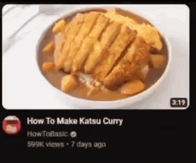 A Bowl Of Katsu Curry With Meat And Vegetables GIF