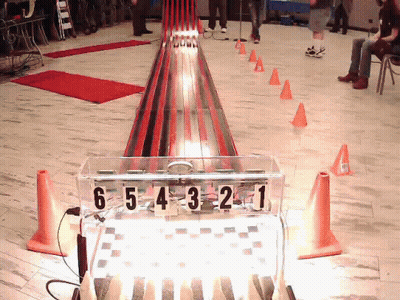 A Bowling Alley With Numbers 6 5 4 3 2 And 1 GIF