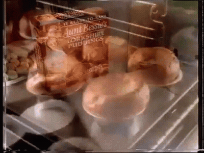A Box Of Aunt Bessie 'S Yorkshire Pudding Is In A Refrigerator GIF