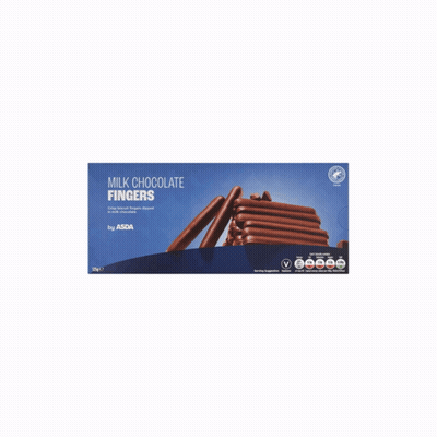A Box Of Bbc Cadbury Milk Chocolate Fingers On A White Background GIF