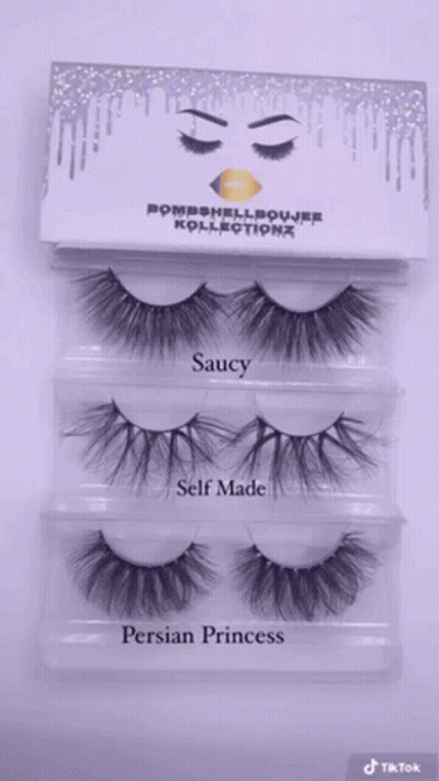 A Box Of False Eyelashes From Pompshellboujes Collections GIF