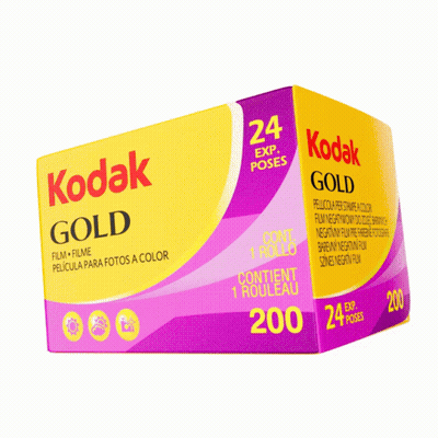 A Box Of Kodak Gold Film Contains 200 Rolls GIF