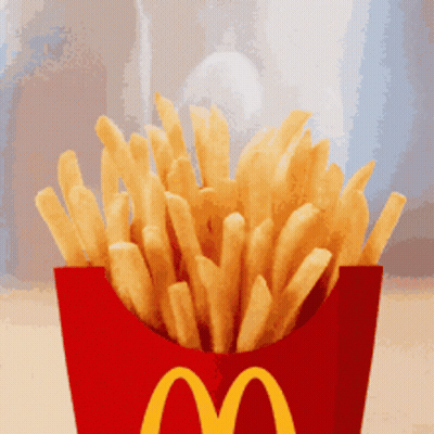 A Box Of Mcdonald 'S French Fries With Smoke Coming Out Of It GIF