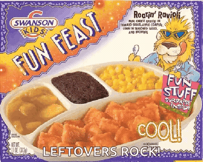 A Box Of Swanson Kids Fun Feast Leftovers GIF