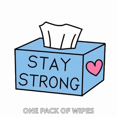A Box Of Tissues That Says " Stay Strong " On It GIF