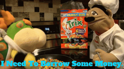 A Box Of Trix Cereal Sits On A Kitchen Counter GIF