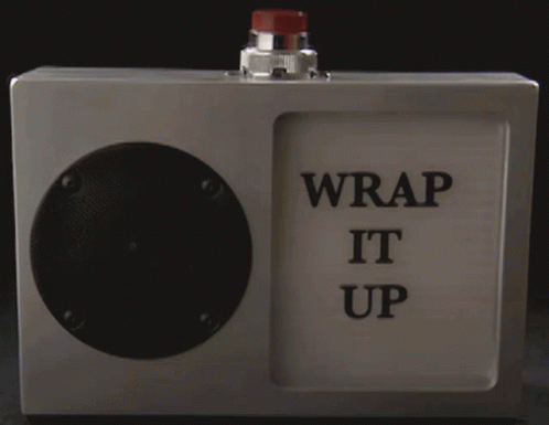 A Box That Says Wrap It Up In Red Letters GIF