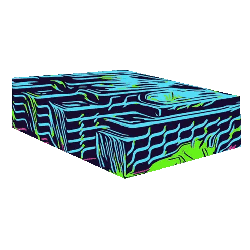 A Box With A Colorful Pattern On It Is Against A White Background Sticker