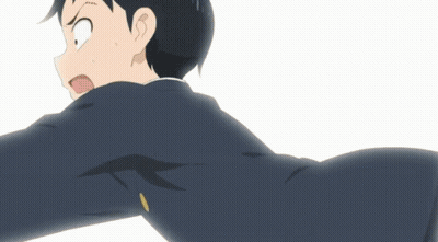 A Boy And A Girl Are Hugging Each Other In A Field GIF