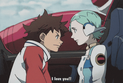 A Boy And A Girl Are Looking At Each Other And The Girl Is Saying I Love You GIF