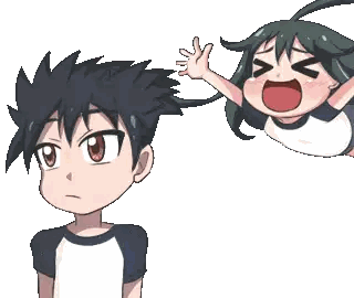 A Boy And A Girl Are Looking At Each Other Sticker