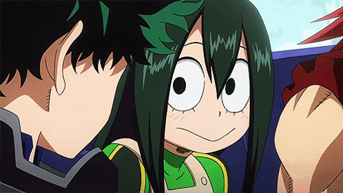 A Boy And A Girl Are Looking At Each Other . GIF