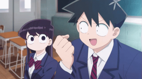 A Boy And A Girl Are Sitting In A Classroom And The Girl Is Making A Funny Face GIF