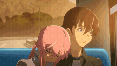 A Boy And A Girl Are Sitting On A Bus GIF