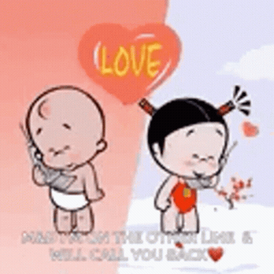 A Boy And A Girl Are Standing Next To Each Other . GIF