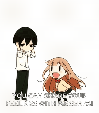 A Boy And A Girl Are Standing Next To Each Other . GIF