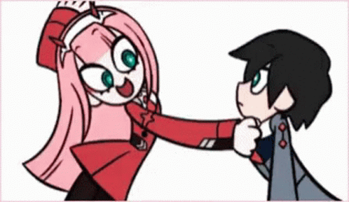 A Boy And A Girl Are Standing Next To Each Other . GIF