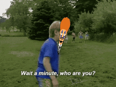 A Boy In A Blue Shirt Says Wait A Minute Who Are You In A Park GIF