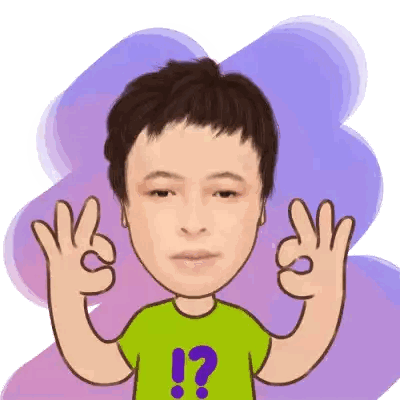 A Boy In A Green Shirt With A Question Mark On The Front GIF