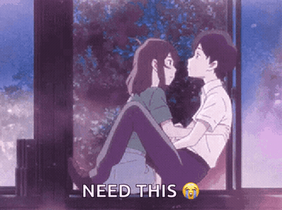 A Boy Is Carrying A Girl In His Arms And The Words Need This Are Above Them . GIF