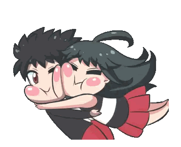 A Boy Is Carrying A Girl On His Back Sticker