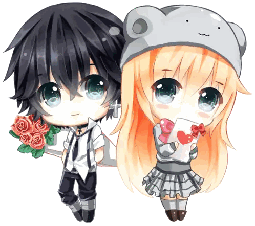 A Boy Is Holding Roses And A Girl Is Holding A Card Sticker