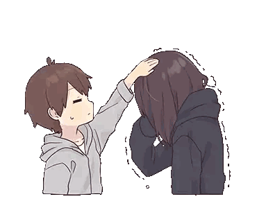 A Boy Is Putting His Hand On A Girl 'S Forehead . Sticker