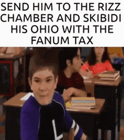 A Boy Is Sitting At A Desk In A Classroom With A Text That Says Send Him GIF