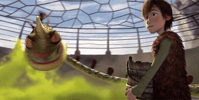 A Boy Standing Next To A Snake With A Green Smoke Coming Out Of It GIF