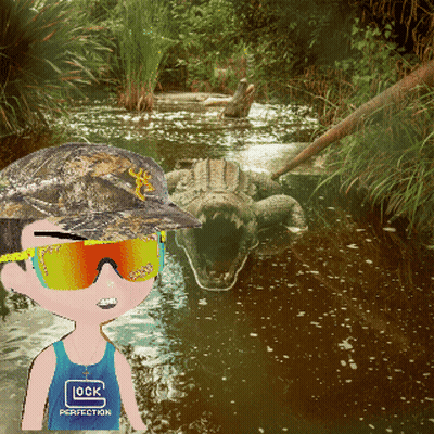 A Boy Wearing A Glock Perfection Tank Top Stands In A Swamp GIF