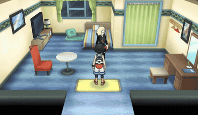 A Boy With A Backpack Stands On A Yellow Mat In A Room GIF