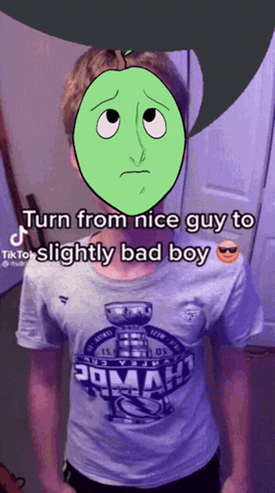 A Boy With A Green Face Is Wearing A Shirt That Says 20Man On It GIF