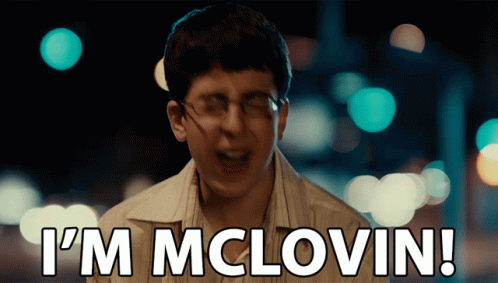 A Boy With Glasses And The Words I 'M Mclovin GIF
