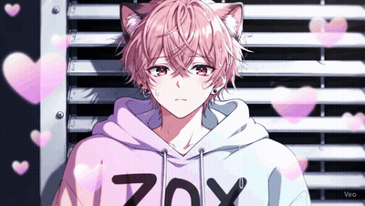A Boy With Pink Hair Is Wearing A Hoodie That Says Zoo GIF