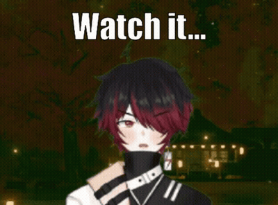 A Boy With Red Hair And Black Hair Is Standing In Front Of A House With The Words `` Watch It ... '' Written On The Bott GIF