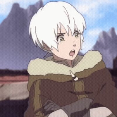 A Boy With White Hair Is Wearing A Fur Coat GIF