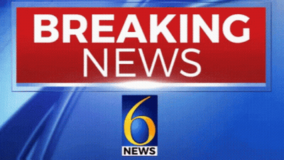 a breaking news sign with a 6 news logo