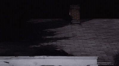 A Brick Roof With A Chimney On Top Of It GIF
