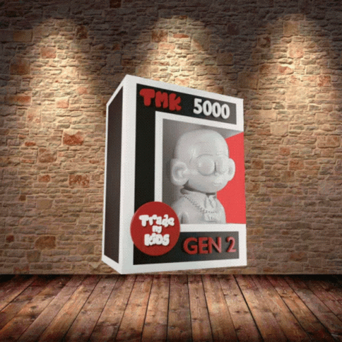 A Brick Wall Behind A Box That Says Tmk 5000 Gen 2 GIF