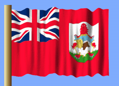 A British Flag And A Bermuda Flag Are Flying In The Wind GIF