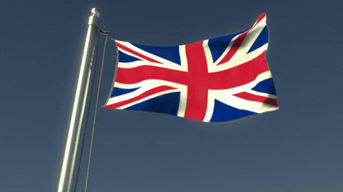 A British Flag Is Waving In The Wind GIF