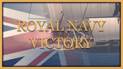 A British Flag With The Words Royal Navy Victory On It GIF