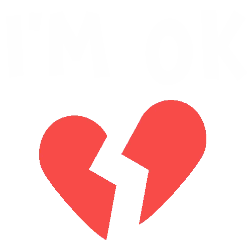 A Broken Heart With A White Lightning Bolt In The Middle Sticker