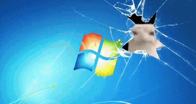 A Broken Windows Screen With A Cat Looking Through It GIF