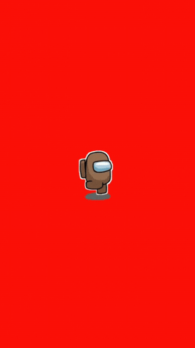 A Brown Among Us Character Is Standing On A Green Background . GIF