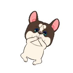 A Brown And White Dog Is Flying In The Air With A Pink Heart Above Its Head . Sticker